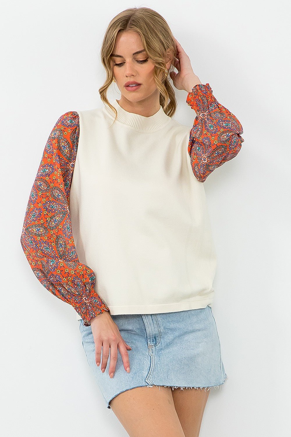 Britton Mixed Media Sweater - jorjanna
