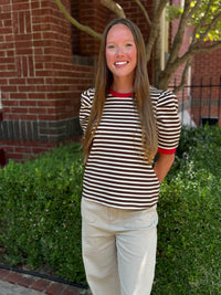 Paige Top - Cream and Chocolate