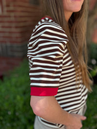 Paige Top - Cream and Chocolate