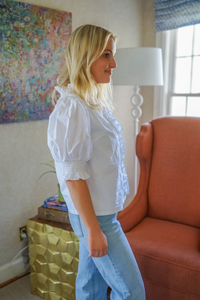 Macie Blouse - White - FINAL SALE