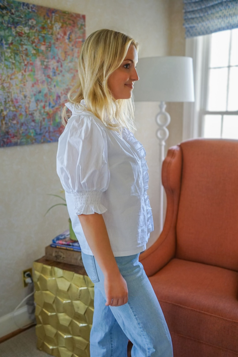 Macie Blouse - White - FINAL SALE