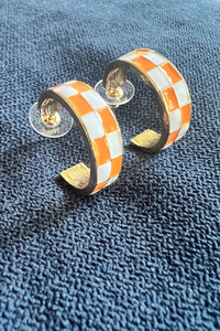 Margie Earrings - Orange and White