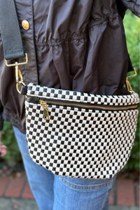 Presley Woven Bum Bag - Blk Chk