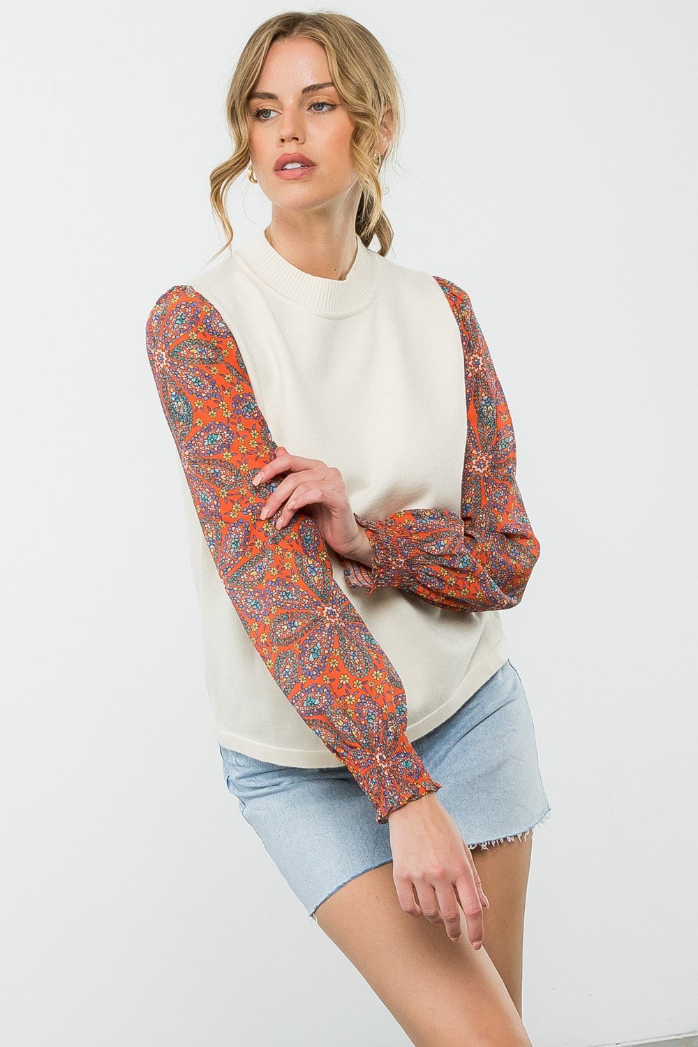 Britton Mixed Media Sweater - jorjanna