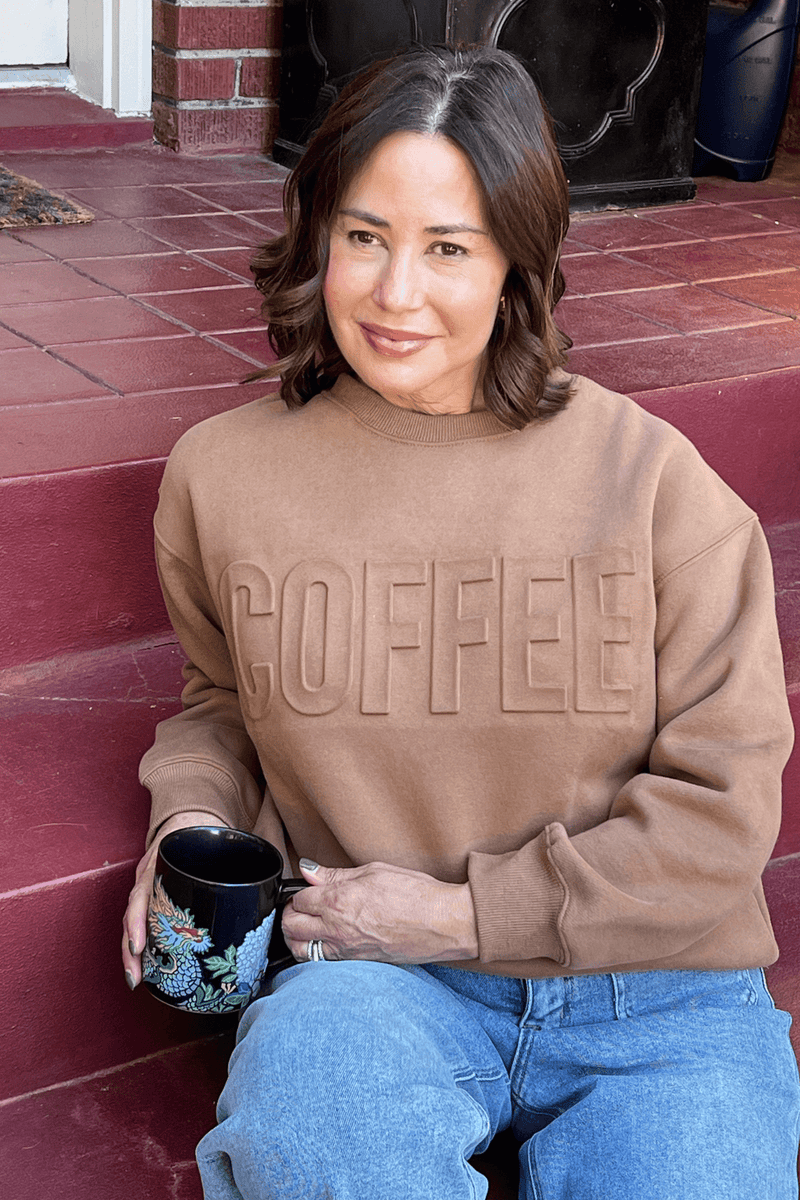 Coffee Please! Sweatshirt - Extended Sizing - jorjanna