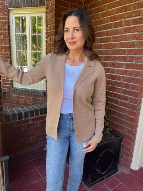Harrison Sweater Blazer - Camel - FINAL SALE - jorjanna