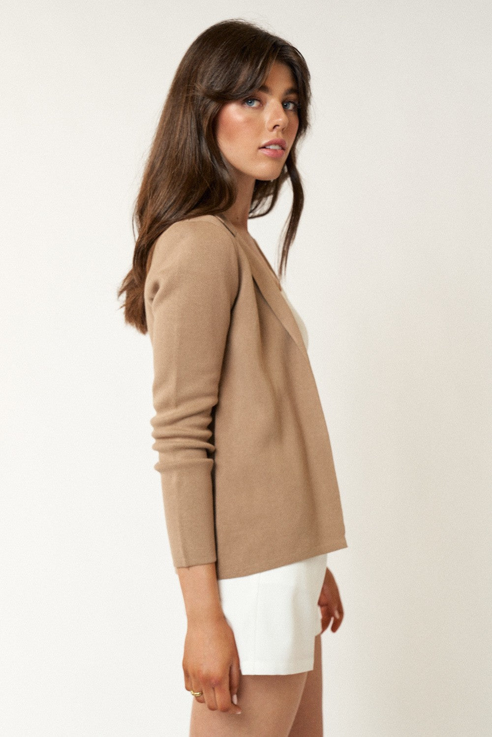 Harrison Sweater Blazer - Camel - FINAL SALE - jorjanna