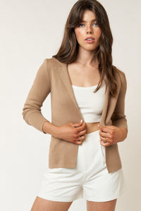 Harrison Sweater Blazer - Camel - FINAL SALE - jorjanna