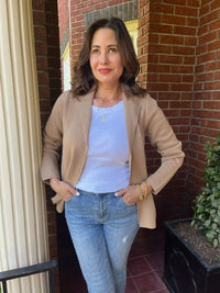 Harrison Sweater Blazer - Camel - FINAL SALE - jorjanna