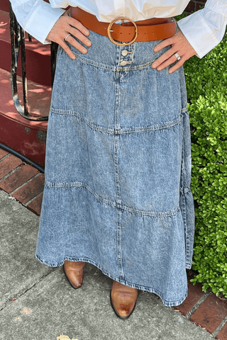 Jamie Denim Skirt - Extended Sizing - jorjanna