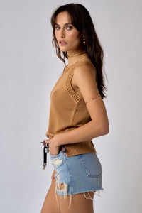 Wesley Sweater Tank - Camel - FINAL SALE