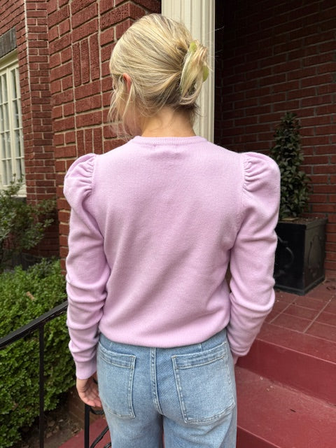 Frances Puff Sleeve Sweater - Lilac