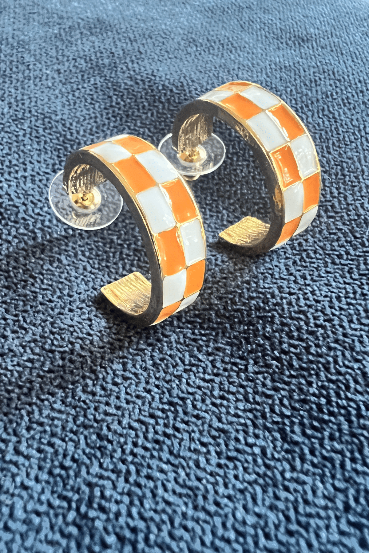Margie Earrings - Orange and White - jorjanna