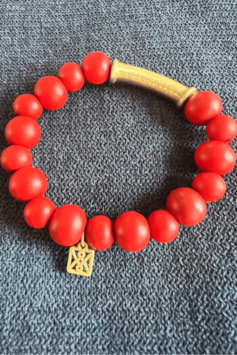 Michelle McDowell Beaded Bracelet - Crimson/Red - jorjanna