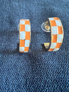 Margie Earrings - Orange and White