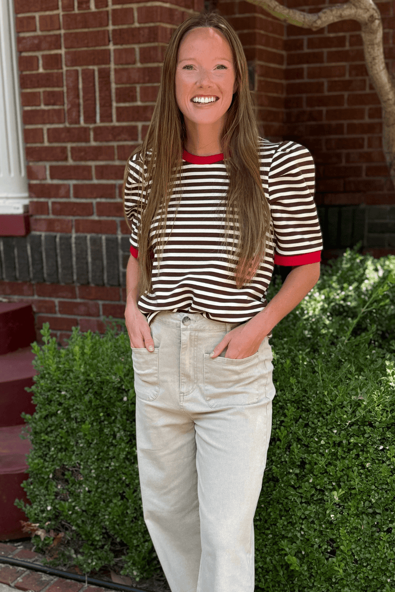 Paige Top - Cream and Chocolate - jorjanna