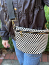 Presley Woven Bum Bag - Blk Chk - jorjanna