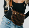 Presley Woven Bum Bag - Coffee and Black - jorjanna