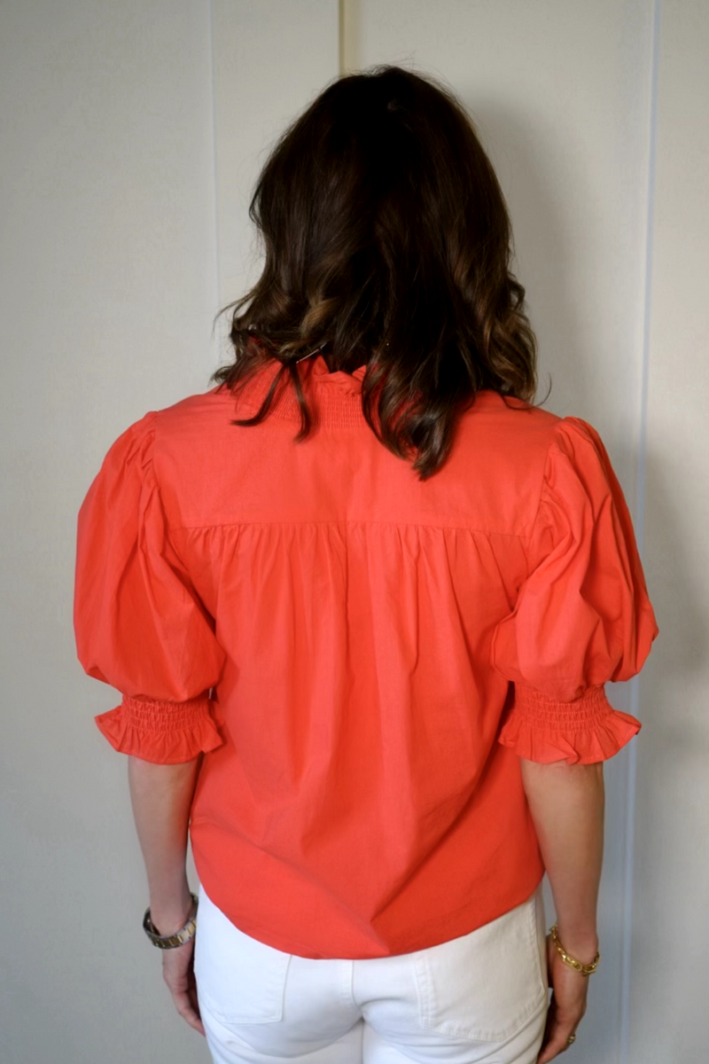 Macie Blouse - Popsicle Red-FINAL SALE