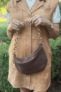 Suede Presley Bum Bag - Chocolate - jorjanna