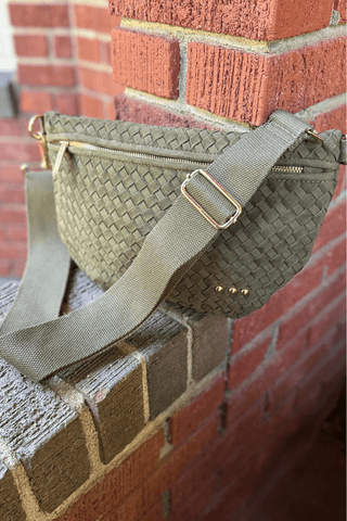 Suede Presley Bum Bag - Olive - jorjanna