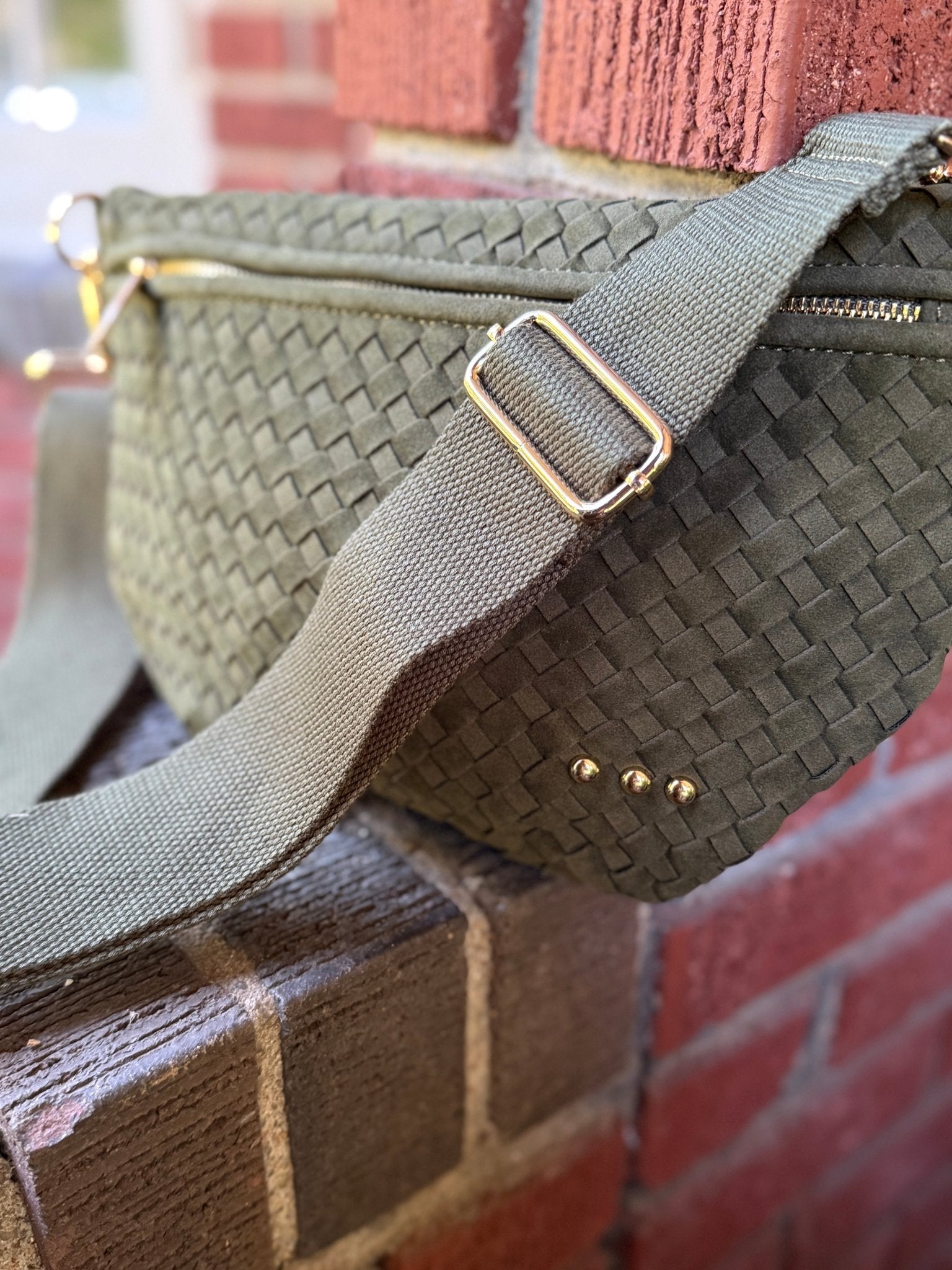 Suede Presley Bum Bag - Olive - jorjanna