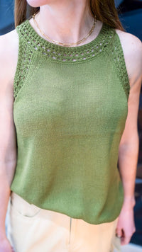 Wesley Sweater Tank - Olive - jorjanna