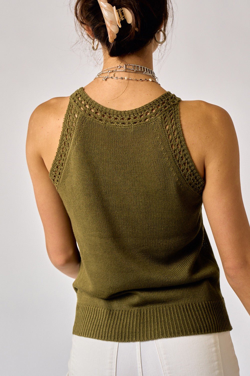 Wesley Sweater Tank - Olive - jorjanna