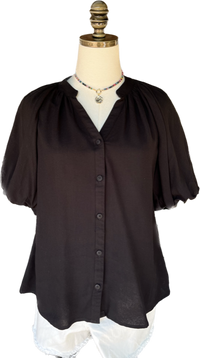 Stella Button Down - Black - FINAL SALE