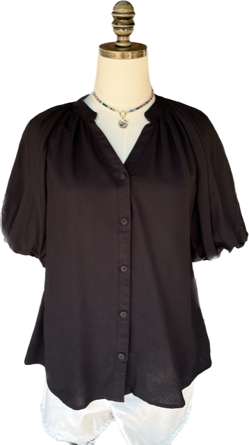 Stella Button Down - Black - FINAL SALE