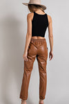 Carnaby Faux Leather Joggers - Camel - FINAL SALE