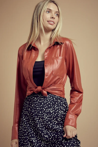 Garnet Faux Leather Shirt - FINAL SALE